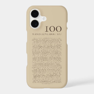 100 Things I Love About You Tan And Rich Coffee iPhone 17 Case