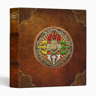 [100] Tibetan Double Dorje Mandala 3 Ring Binder