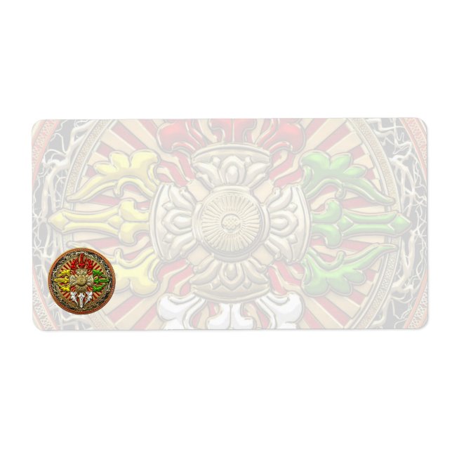 [100] Tibetan Double Dorje Mandala Label (Front)