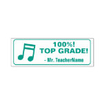 [ Thumbnail: "100%! Top Grade!" + Custom Educator Name Self-Inking Stamp ]