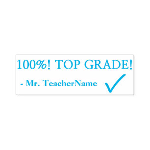 "100%! TOP GRADE!" Feedback Rubber Stamp