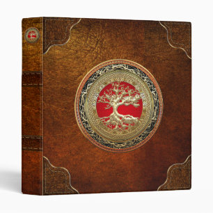 [100] Treasure Trove: Celtic Tree of Life [Gold] 3 Ring Binder