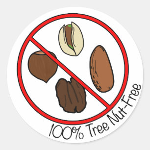100% Tree Nut Free Classic Round Sticker