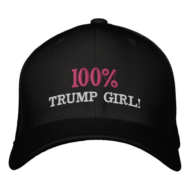 "100% TRUMP GIRL" Embroidered Hat (Front)