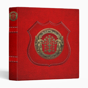 [100] Two Gold Ninurtas with Tree of Life 3 Ring Binder