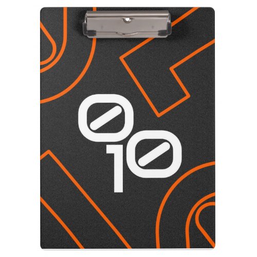 100 typography orange and black texture clipboard