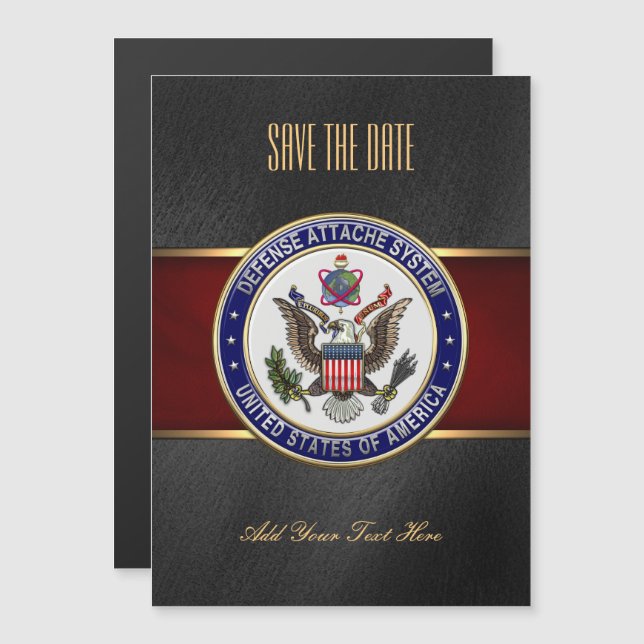 [100] U.S. Defense Attaché System (DAS) Emblem [3D Magnetic Invitation (Front/Back)