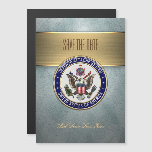 [100] U.S. Defense Attaché System (DAS) Emblem [3D Magnetic Invitation (Front/Back)
