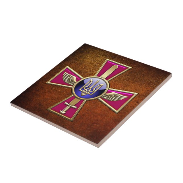 [100] Ukrainian Air Force Emblem Ceramic Tile (Side)