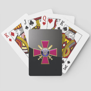 [100] Ukrainian Ground Forces Emblem Poker Cards