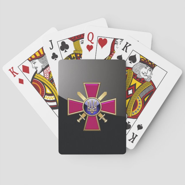 [100] Ukrainian Ground Forces Emblem Poker Cards (Back)