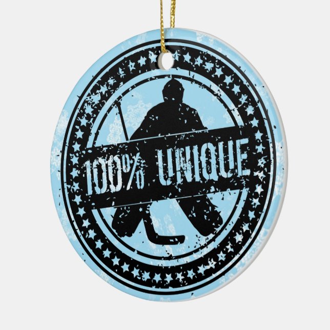 100% Unique Hockey Goalie Christmas Ornament (Left)
