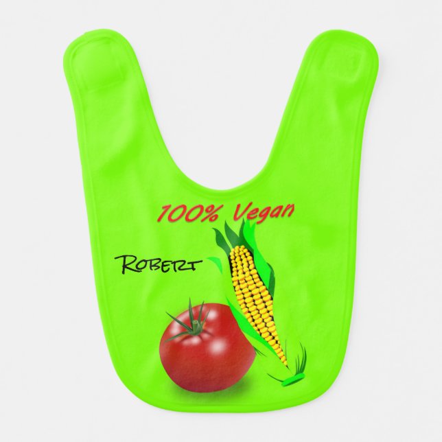 100% Vegan Baby Bib (Front)