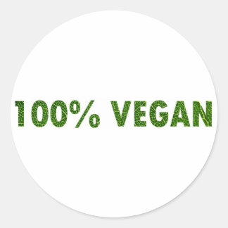 100% Vegan Classic Round Sticker