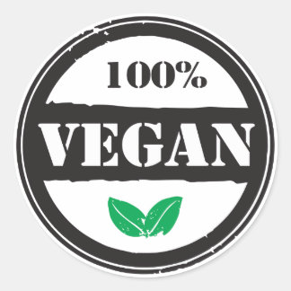 100% VEGAN CLASSIC ROUND STICKER