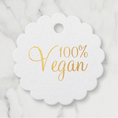 100 Vegan Foil Favor Tag