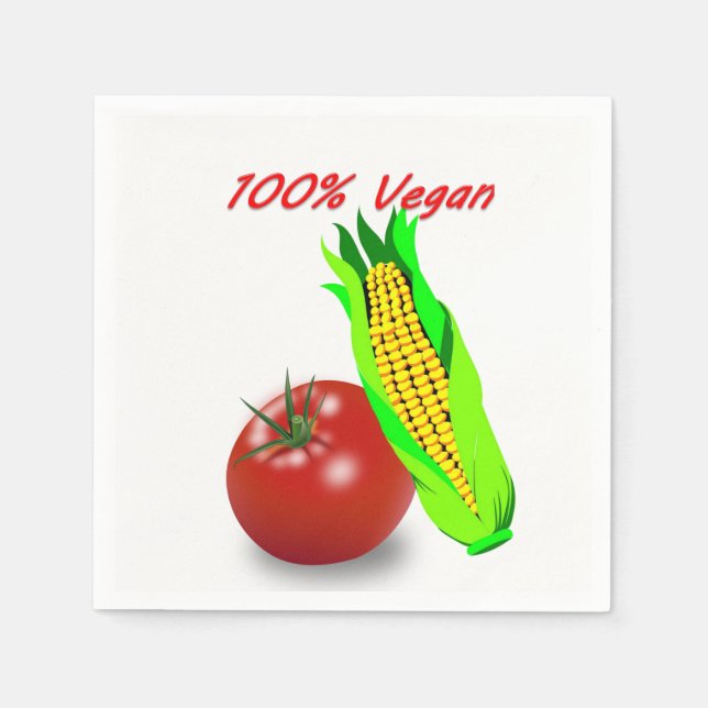 100% Vegan Paper Napkins (Front)