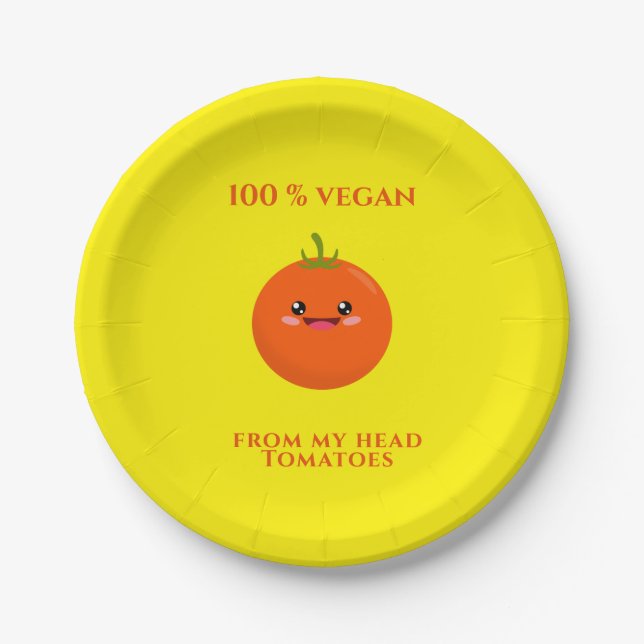 100% Vegan Paper Plates (Front)