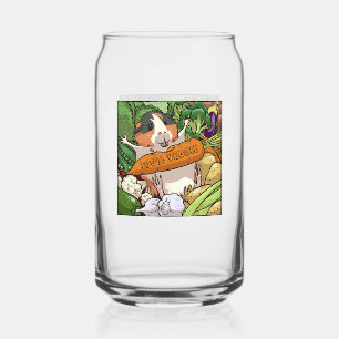 100% Veggie Happy Guinea Pig With Carrot Can Glass