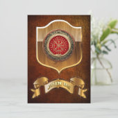 [100] Vegvisir - Viking Gold Magic Runic Compass (Standing Front)