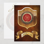 [100] Vegvisir - Viking Gold Magic Runic Compass (Front/Back)
