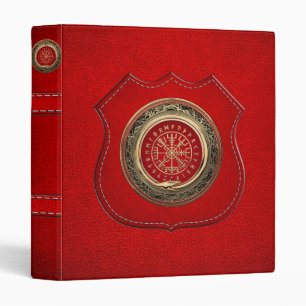 [100] Vegvisir - Viking Gold Magic Runic Compass 3 Ring Binder