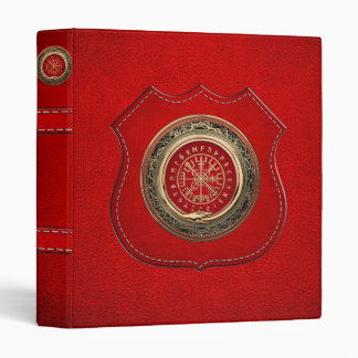 [100] Vegvisir - Viking Gold Magic Runic Compass 3 Ring Binder