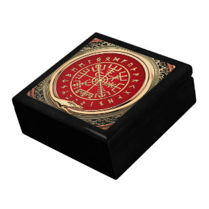 [100] Vegvisir - Viking Gold Magic Runic Compass Gift Box