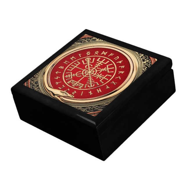 [100] Vegvisir - Viking Gold Magic Runic Compass Gift Box (Side)