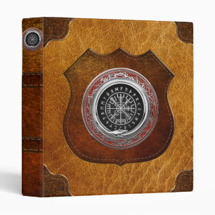 [100] Vegvisir - Viking Silver Magic Runic Compass 3 Ring Binder