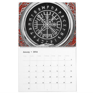 [100] Vegvisir - Viking Silver Magic Runic Compass Calendar