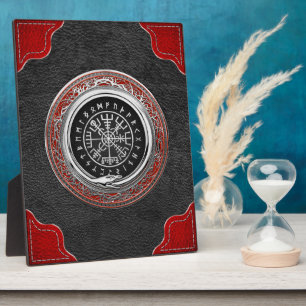 [100] Vegvisir - Viking Silver Magic Runic Compass Plaque