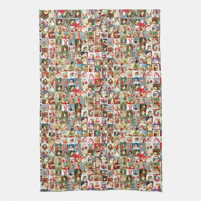100 Vintage Santas Kitchen Towel (Vertical)