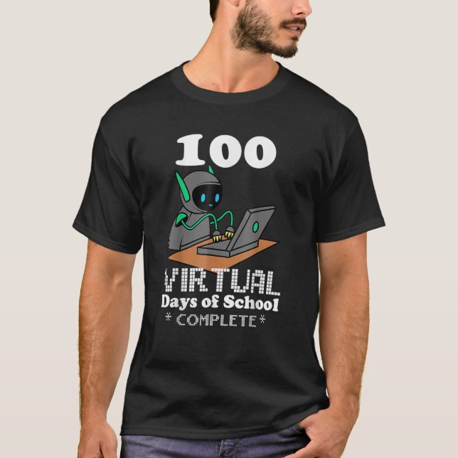 100 Virtual Days Of School Remote Learning Elearni T-Shirt (Front)