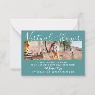 100 Virtual Shower PHOTO Wedding Live Chat Budget Advice Card