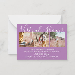 100 Virtual Shower PHOTO Wedding Live Chat Budget Advice Card