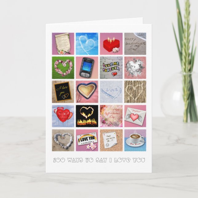 100 Ways to say I love you Holiday Card (Front)