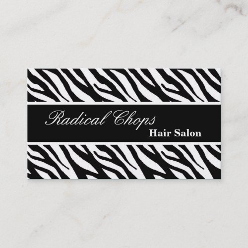 100 White Black Zebra Print Pattern Business Card