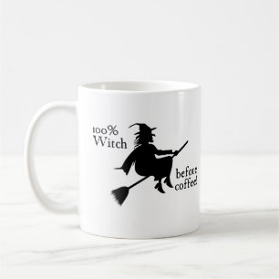 100% Witch Before Coffee Halloween Mug