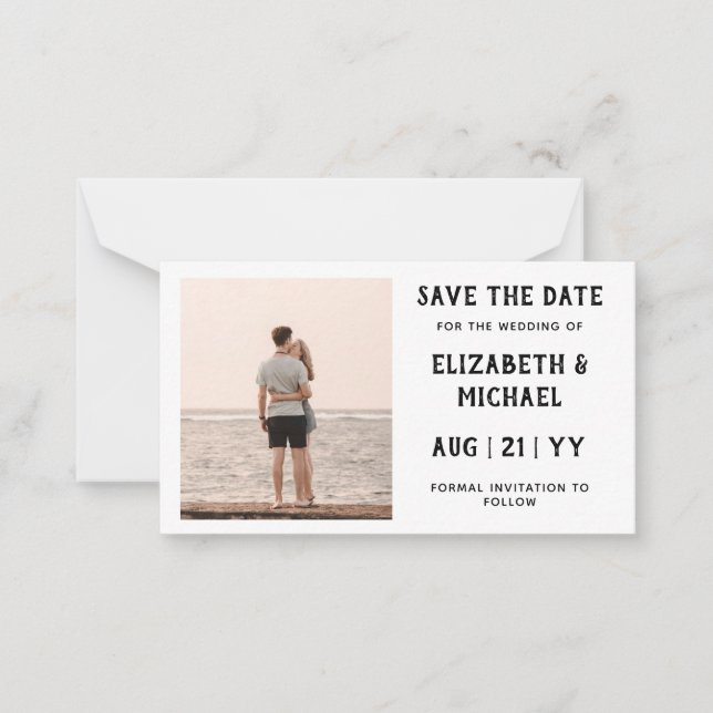 100 x BUDGET Photo Save Dates  Minimalist Simple Note Card (Front)