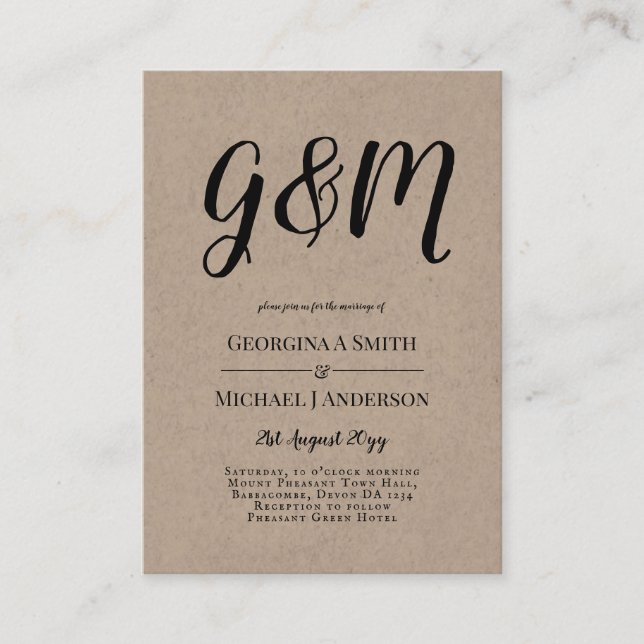 100 x Budget PHOTO Wedding Invitations with ENVL. (Front)