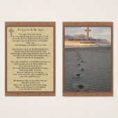 100 x Footprints In The Sand Prayer Cards (Front & Back)