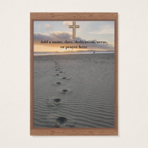 100 x Footprints In The Sand Prayer Cards Zazzle