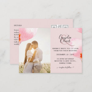 100 x MINI Photo Wedding Invite QR Code Details