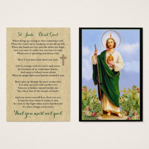 100 x St Jude Dont Quit Prayer Cards Pocket Sized