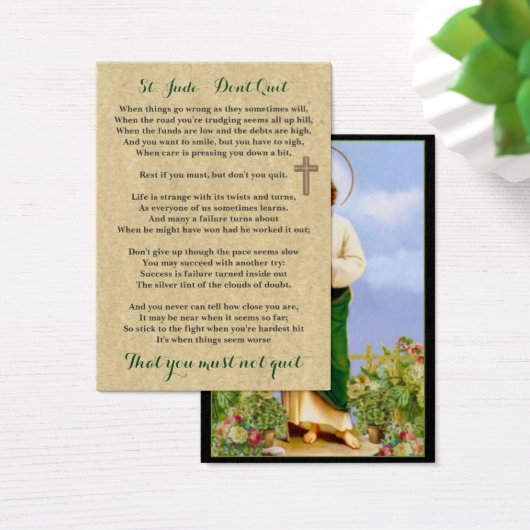 100 x St Jude Don't Quit Prayer Cards Pocket Sized (Desk)