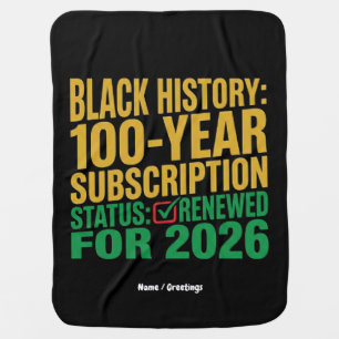 100-Year Black History Subscription Status Renewed Baby Blanket