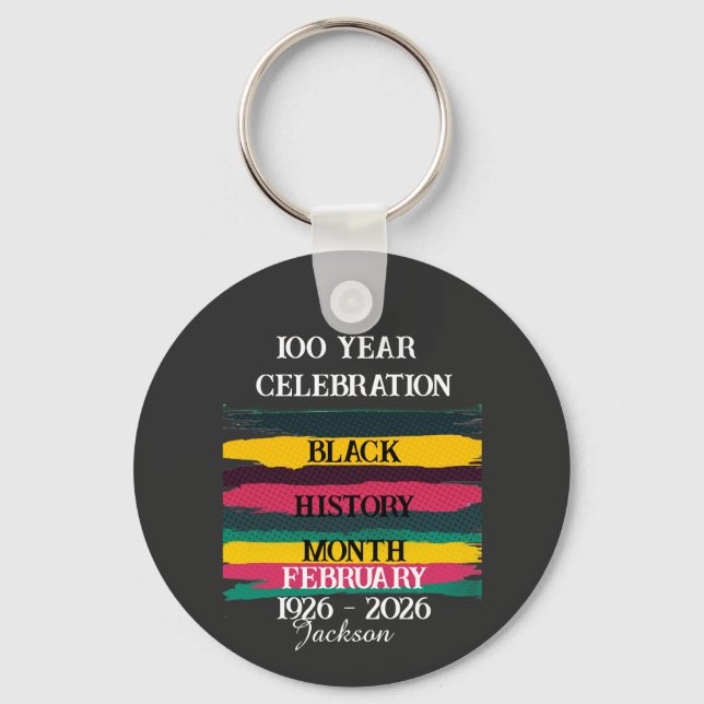 100 year celebration black history month 2026 keychain (Front)