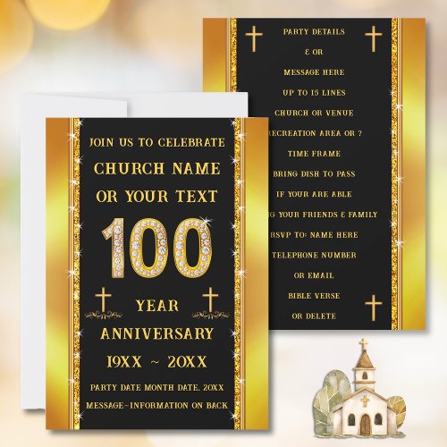 100 Year Church Anniversary STUNNING Diamond Invitation