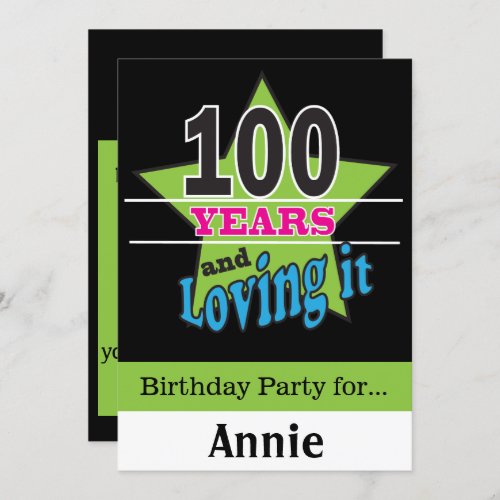 100 Year Old Birthday Invitation